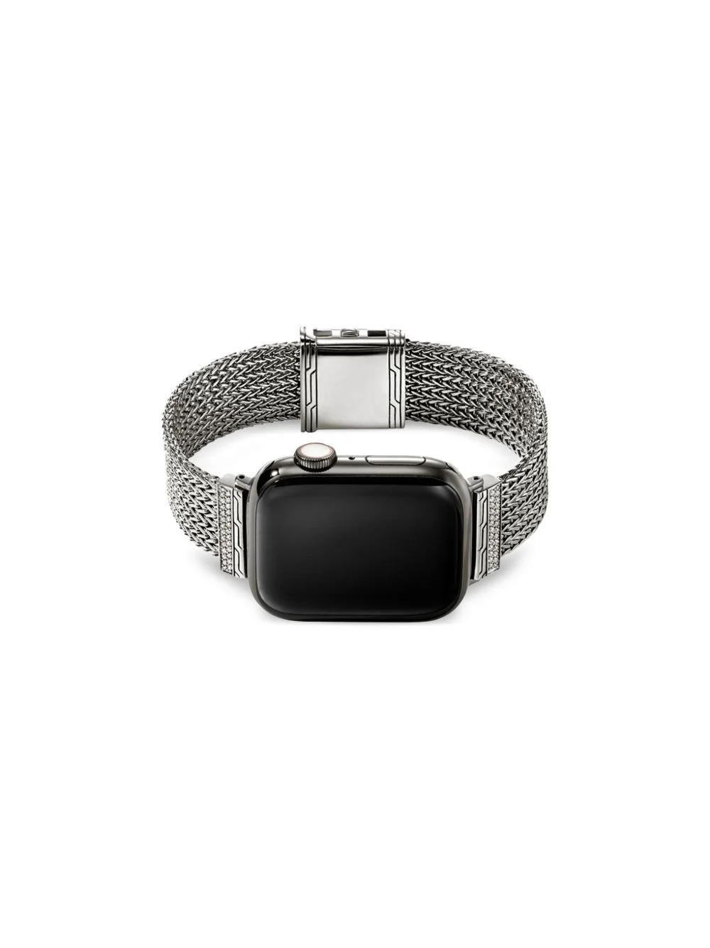 sterling silver diamond smartwatch strap 18mm - 1