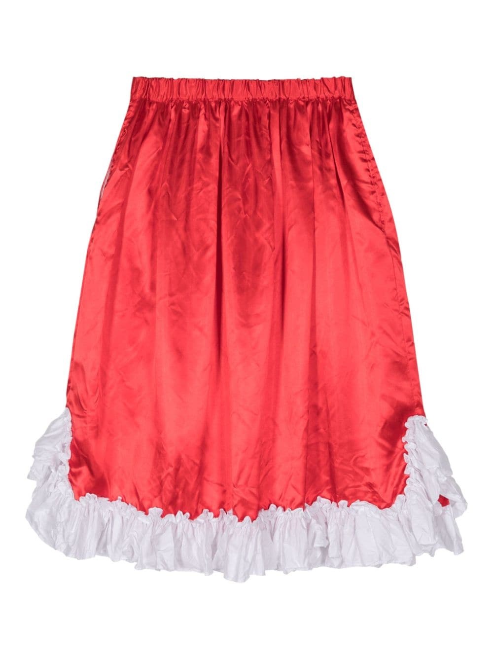 ruffled-hem satin skirt - 2