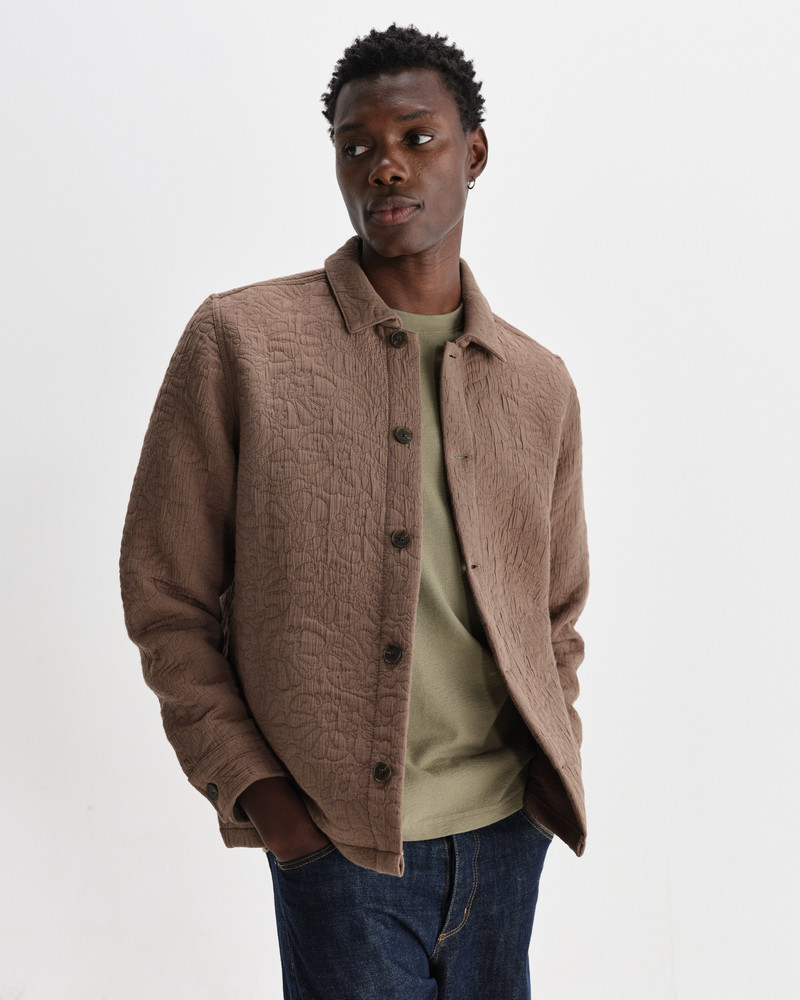 Rockley - Brown Floral Quilted Cotton Overshirt 2