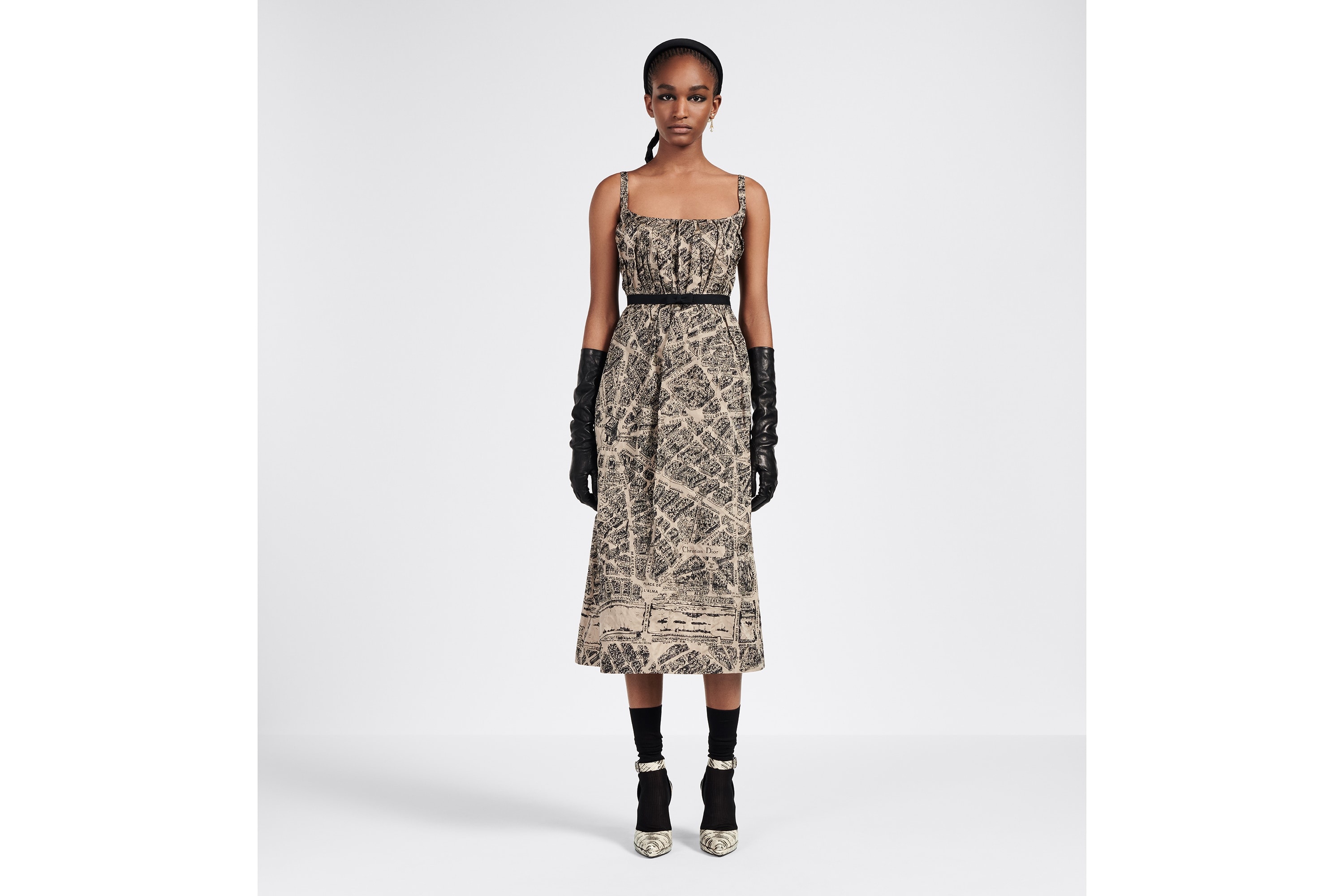 Belted Mid-Length Dress - 5