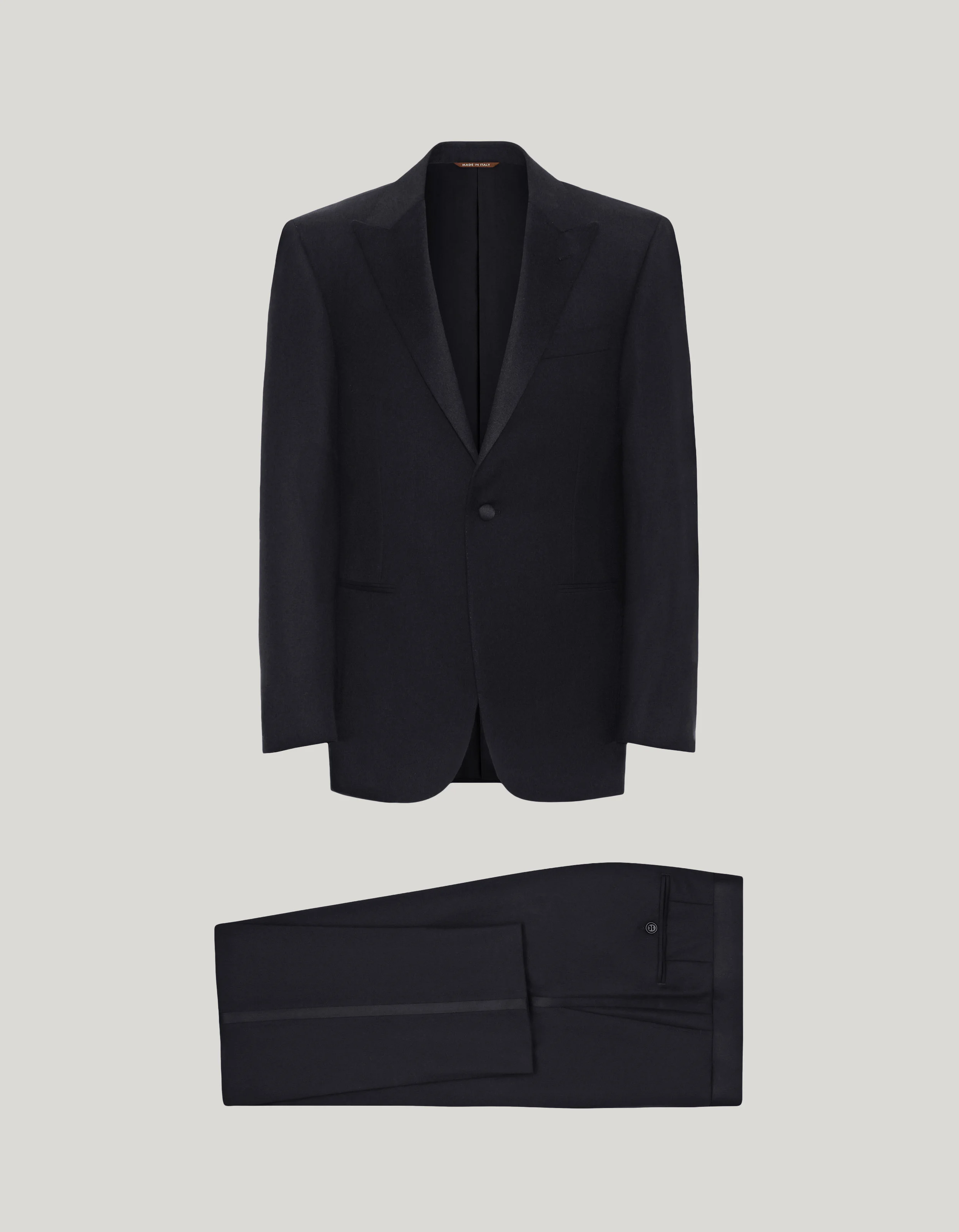 BLACK WOOL TUXEDO WITH PEAK LAPELS - 1
