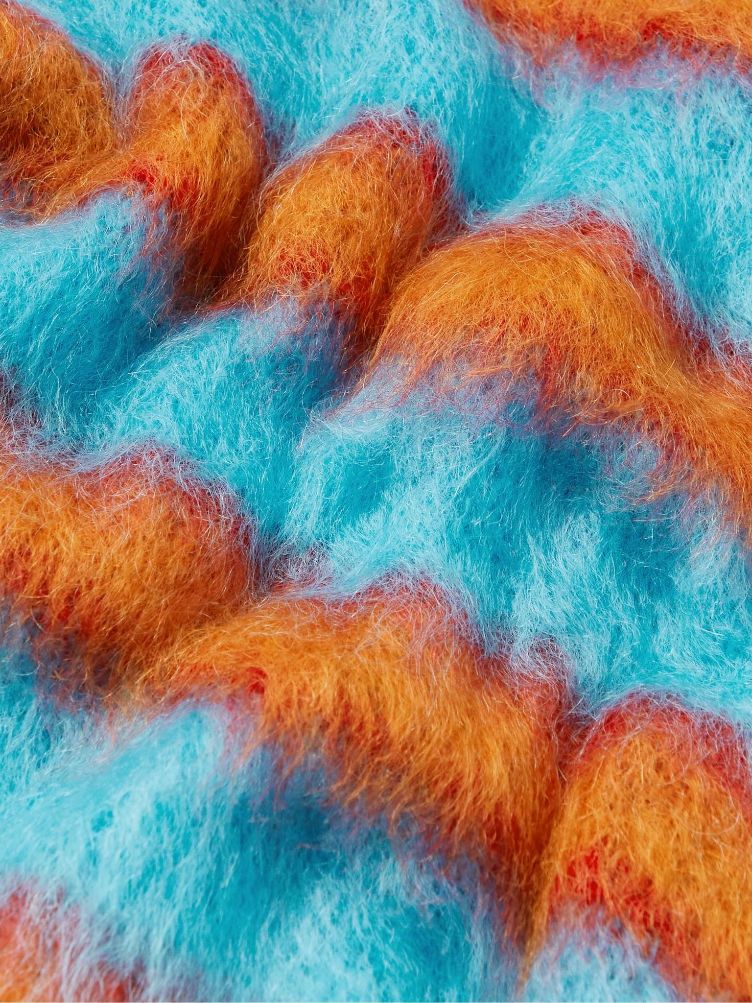 Striped Brushed Mohair-Blend Cardigan - 3