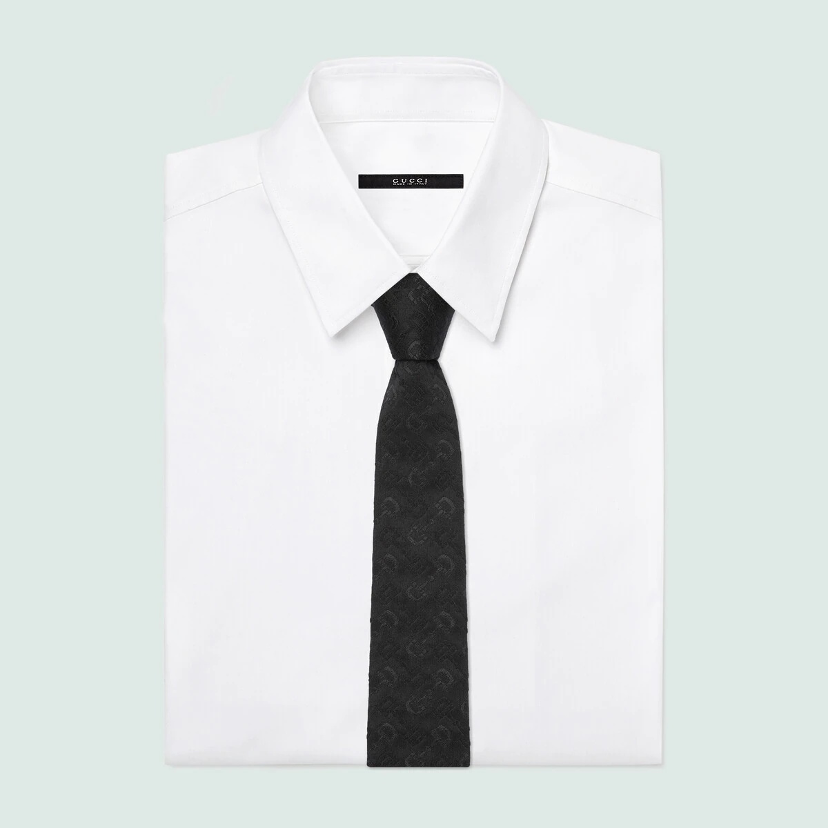 Horsebit jacquard silk wool tie - 2