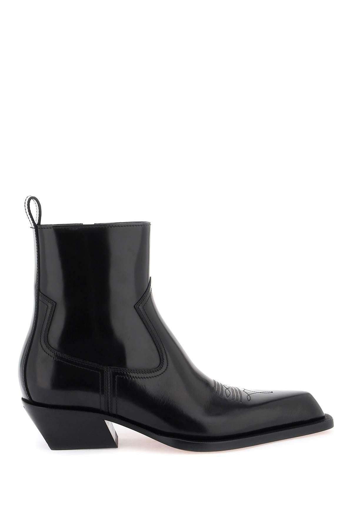 Leather texan ankle boots - 1