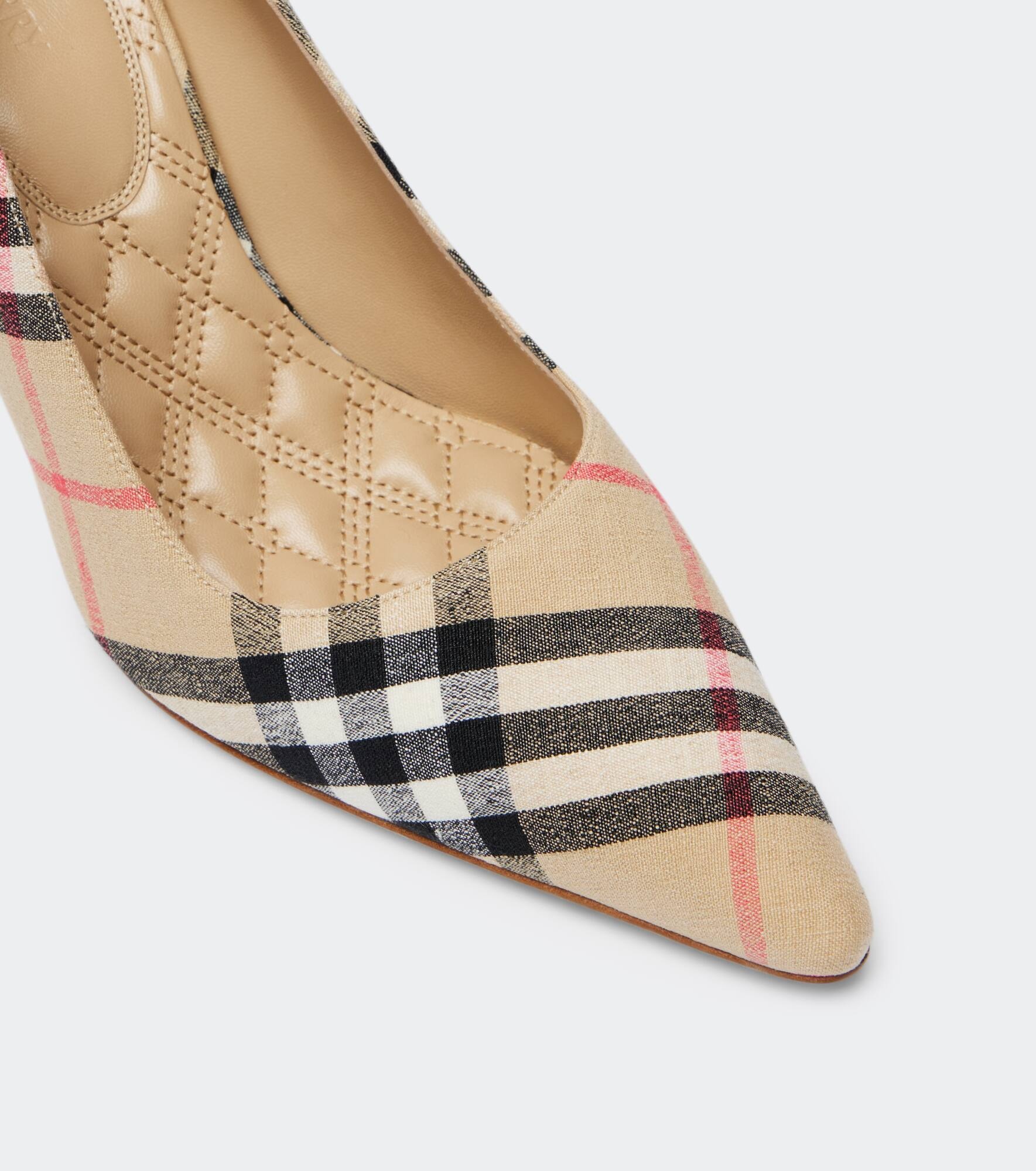 Dame 90 Burberry Check canvas pumps - 5