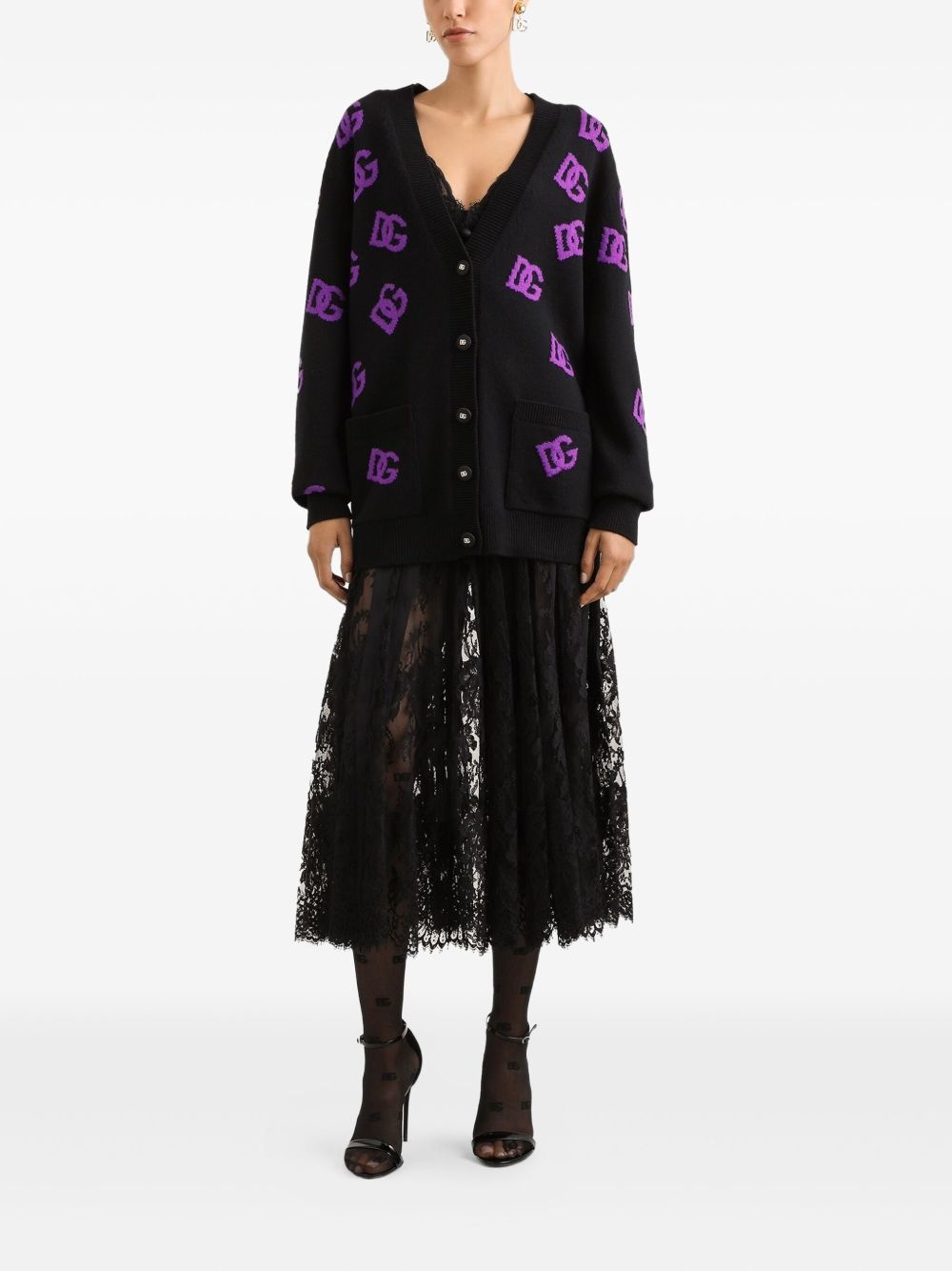 logo-motif cardigan - 2