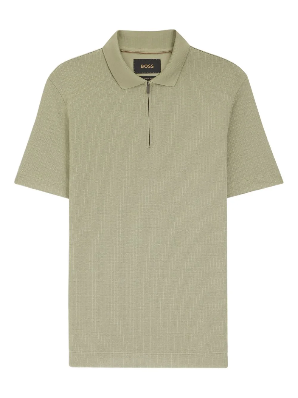 half-zip textured polo shirt - 1