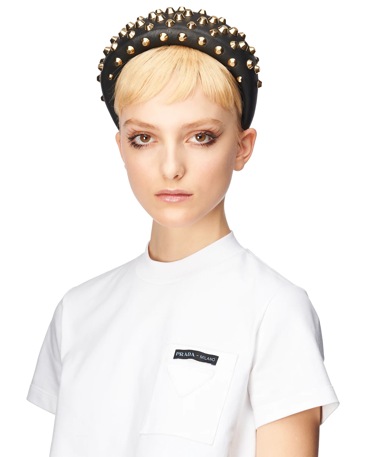 Studded nappa leather headband - 2