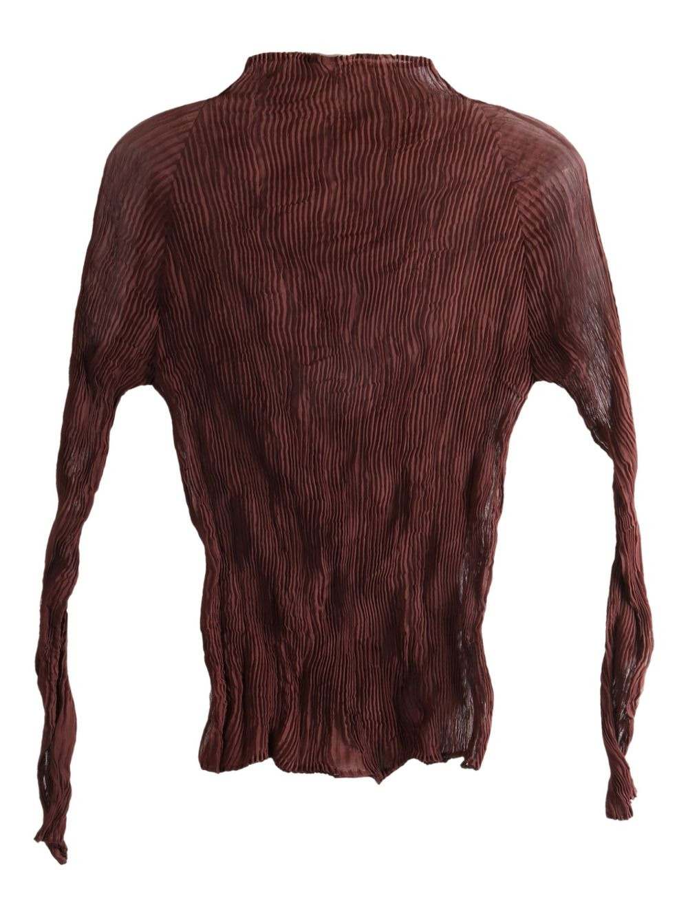 pleated high-neck top - 4