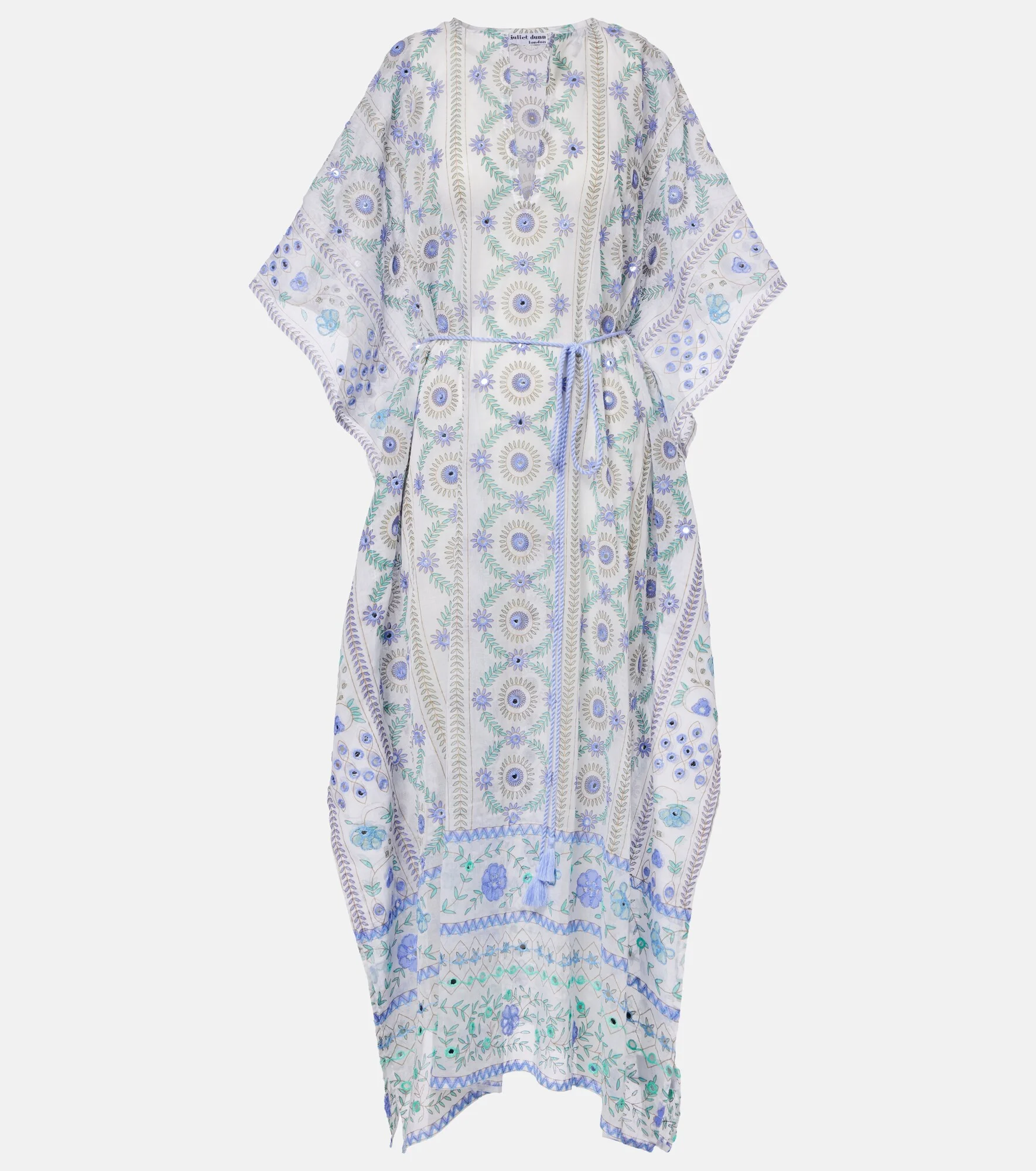 Embellished floral cotton kaftan - 1