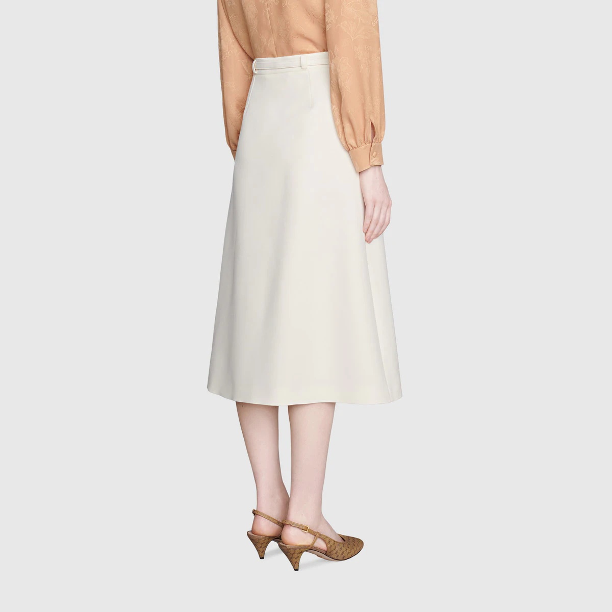 Cady crêpe pleated skirt - 4