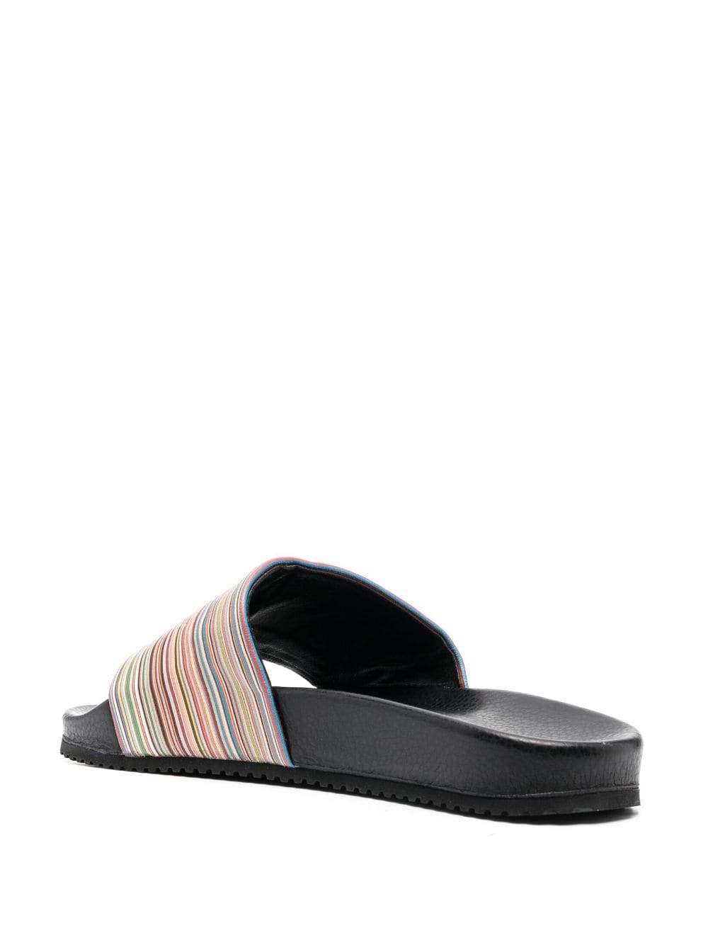 stripe-print leather slides - 3