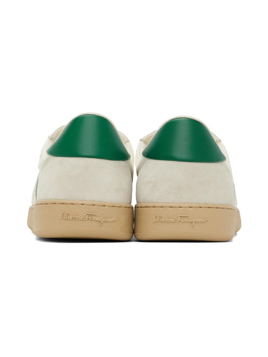 Off-White & Green Signature Low Sneakers - 2