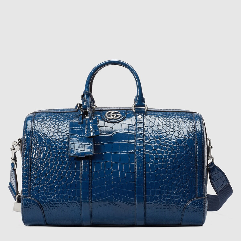 Crocodile duffle bag with Double G 1