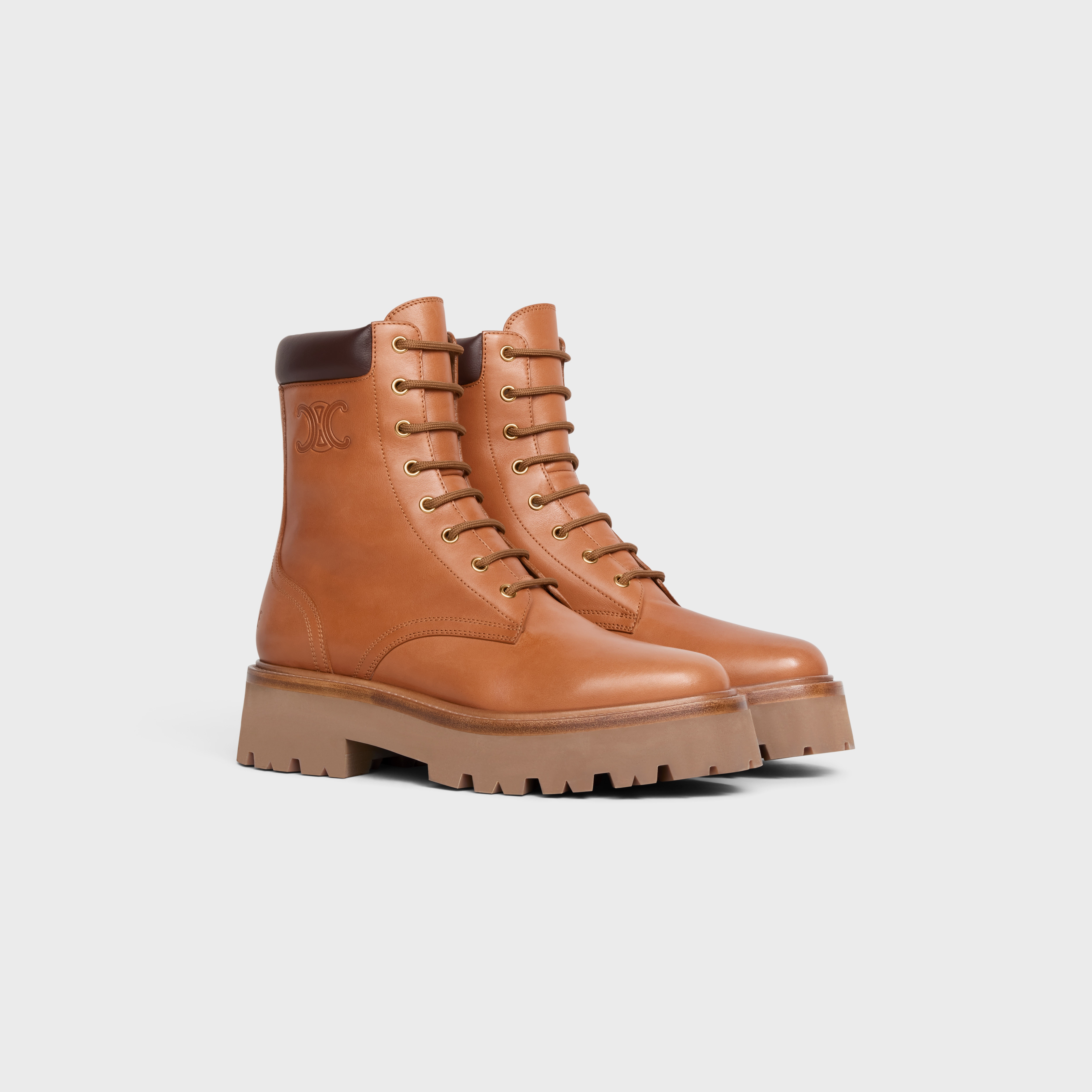 LACE-UP BOOT WITH TRIOMPHE CELINE BULKY in CALFSKIN - 2
