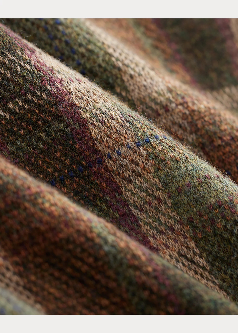 Plaid Wool-Cashmere Workshirt Sweater 5
