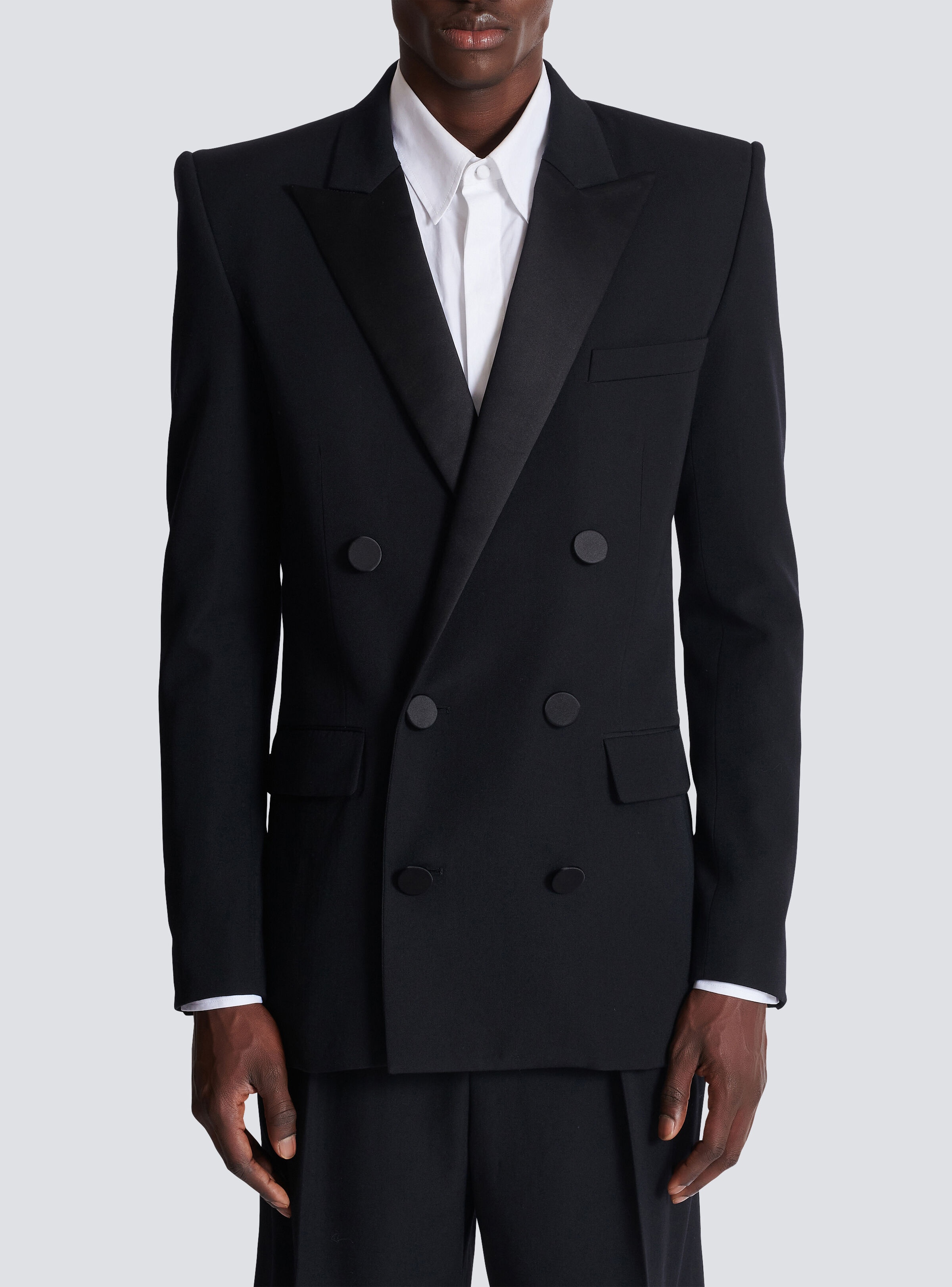Grain de poudre blazer with satin lapels - 5