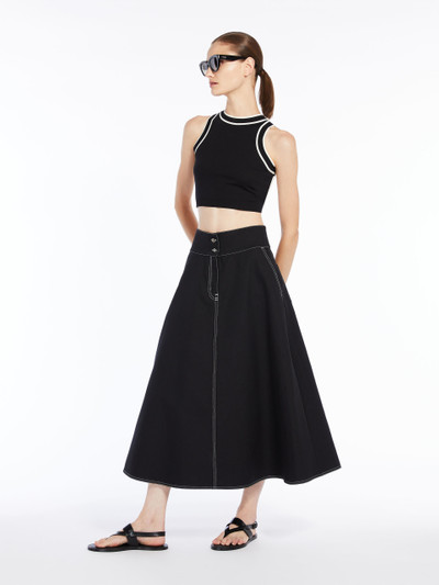 Max Mara YAMATO Flared skirt in cotton and linen outlook