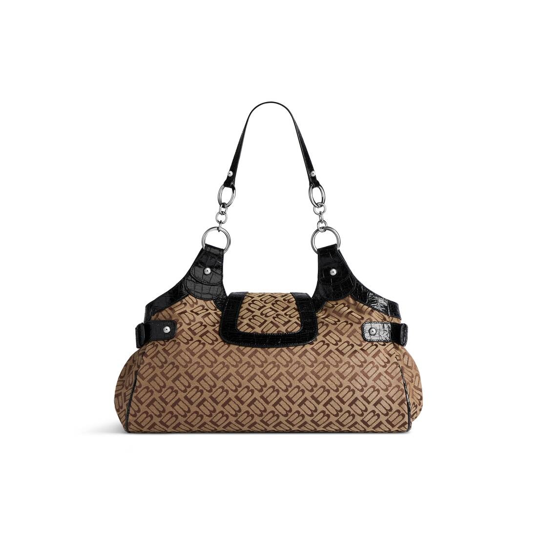 【関税&送料込】Balenciaga Essex Small Bag Ebony Beige Black Balenciaga Essex Small jacquard shoulder bag Balenciaga