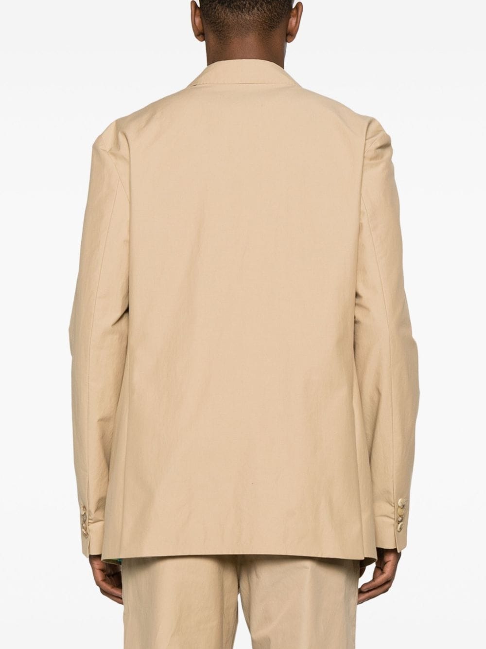 single-breasted cotton-blend blazer - 4