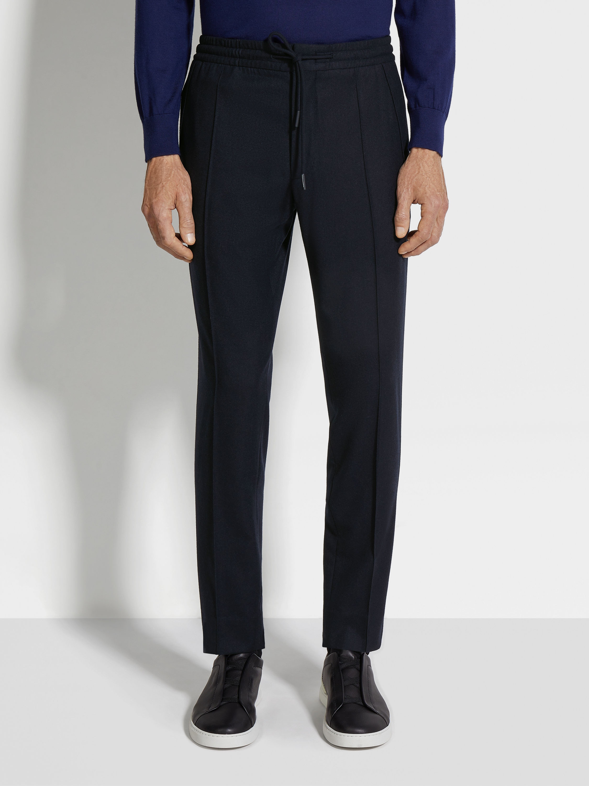 NAVY BLUE 15MILMIL15 WOOL JOGGERS - 4