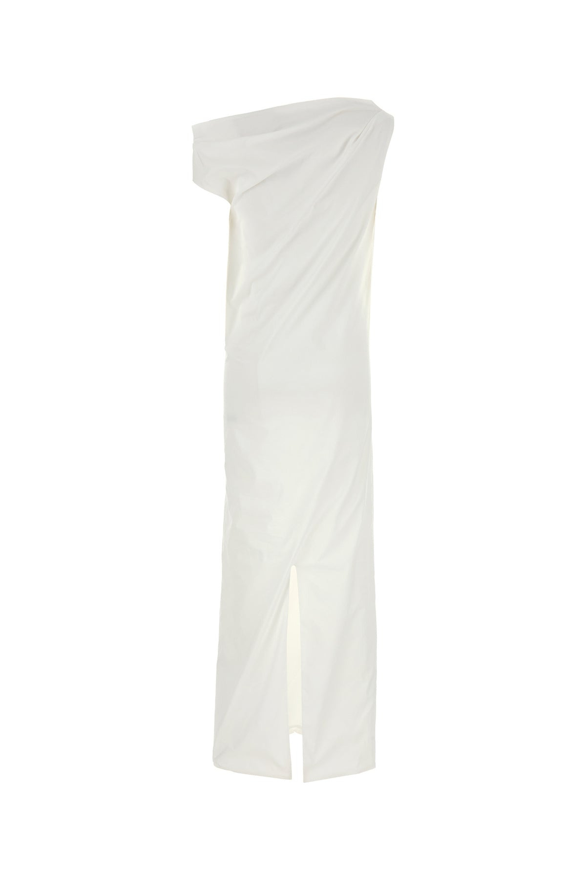 White stretch poplin Tiche one-shoulder dress - 2