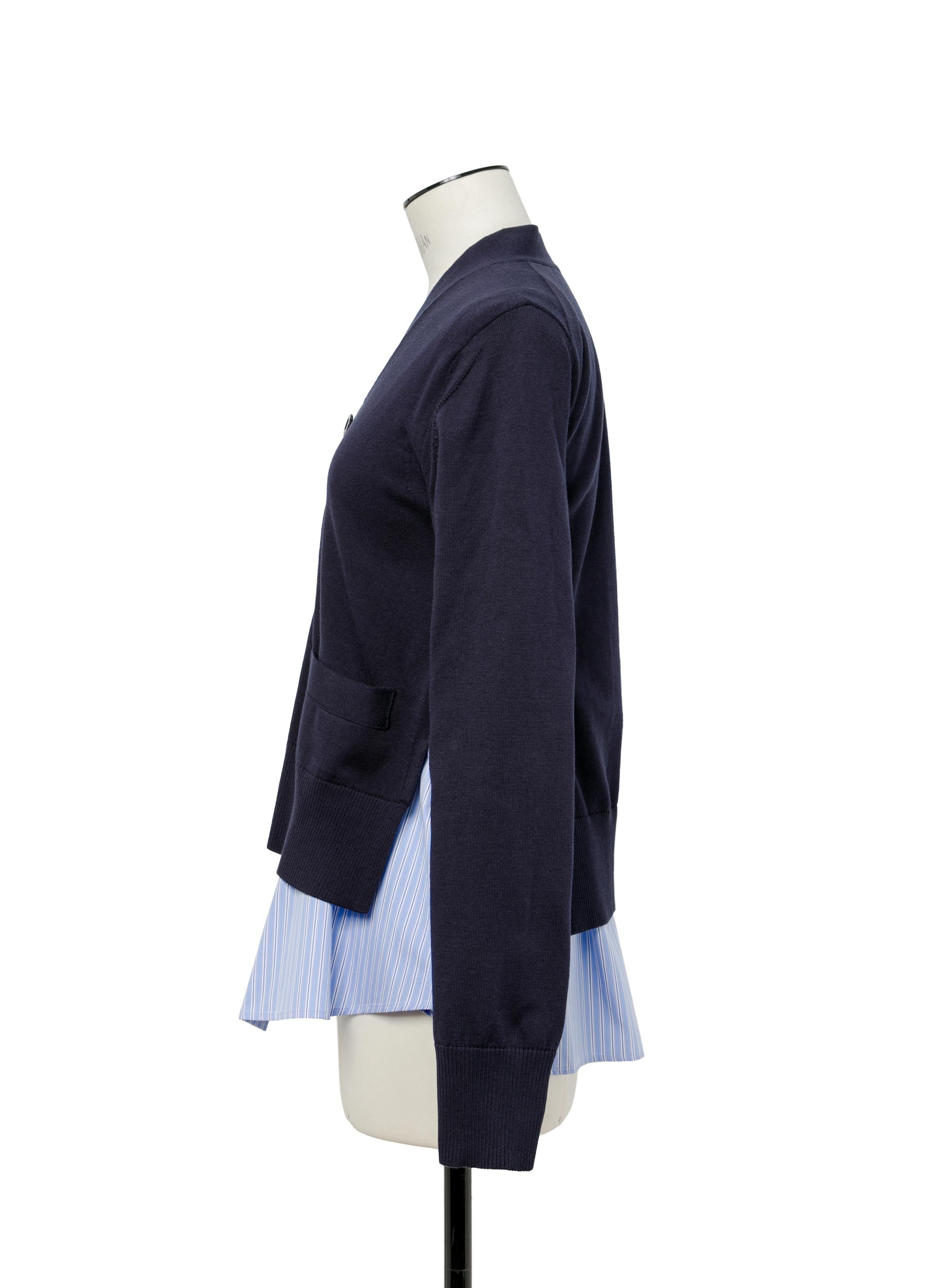 Poplin x Knit Cardigan - 3