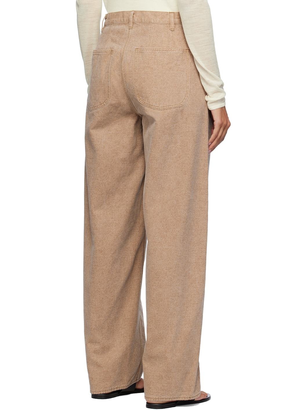 Brown Washed Organic Canvas Jeans - 3