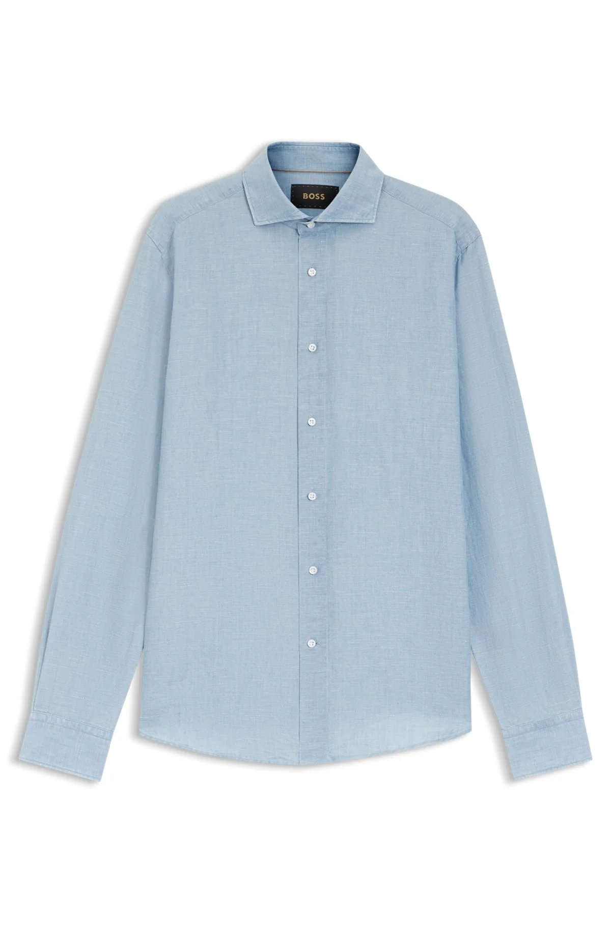 REGULAR-FIT SHIRT IN ITALIAN-MADE LINEN AND COTTON - 1