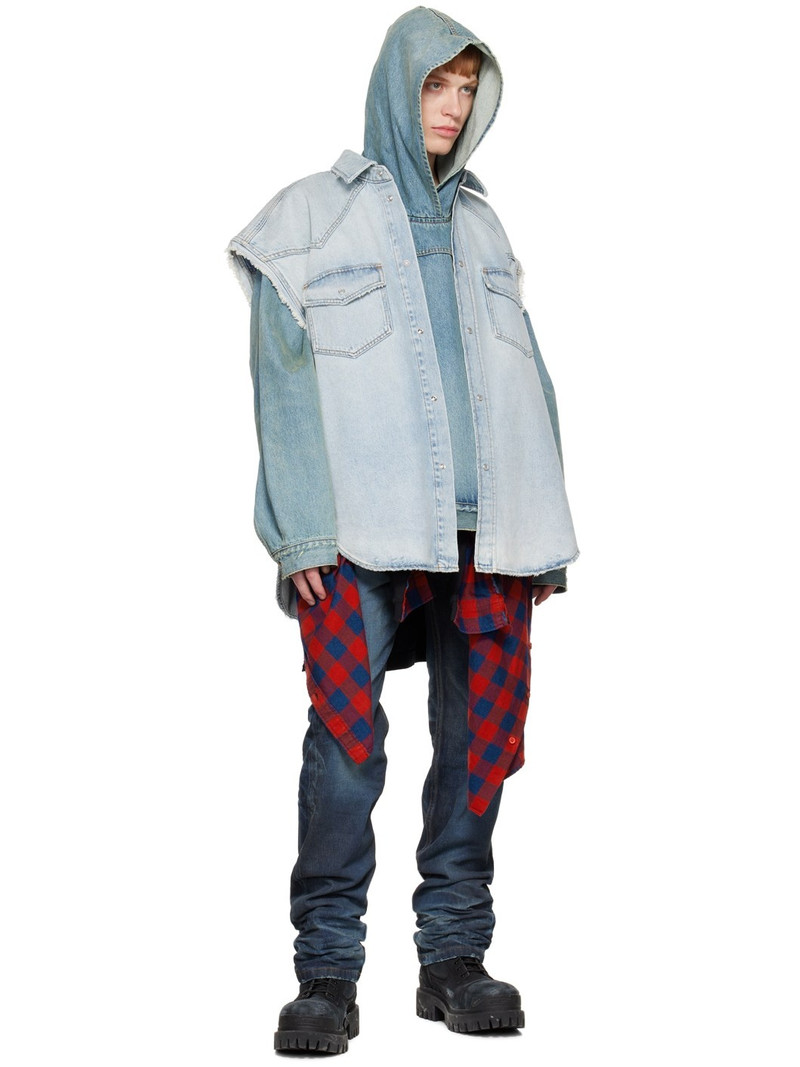 BALENCIAGA Blue Pull-Over Denim Jacket outlook