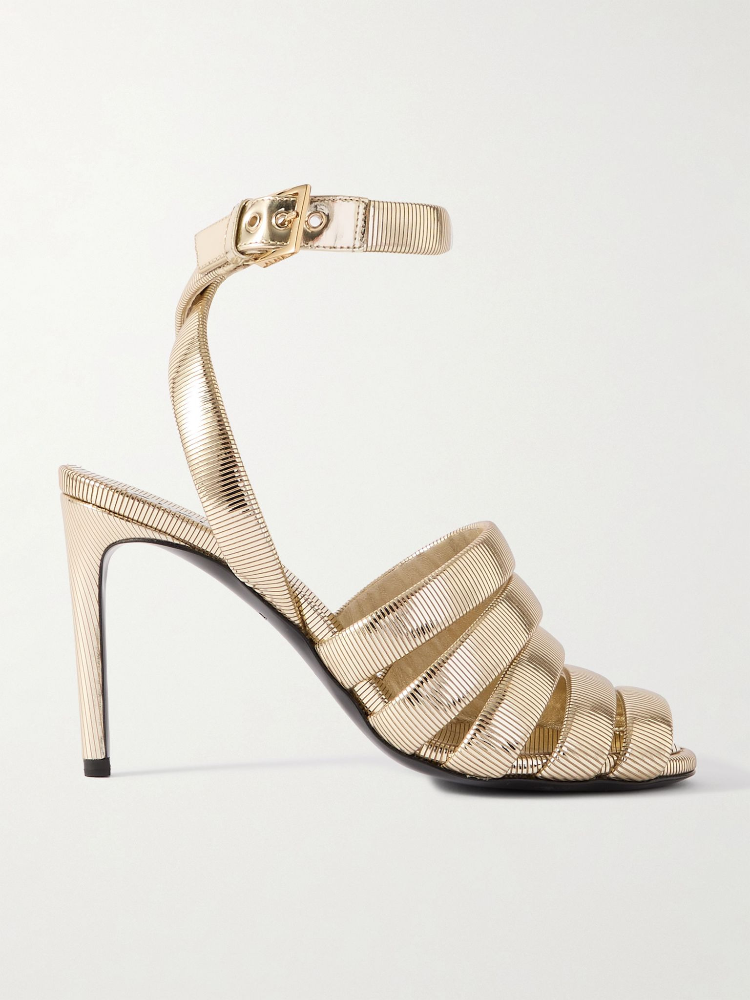 Metallic leather sandals Gold - 1