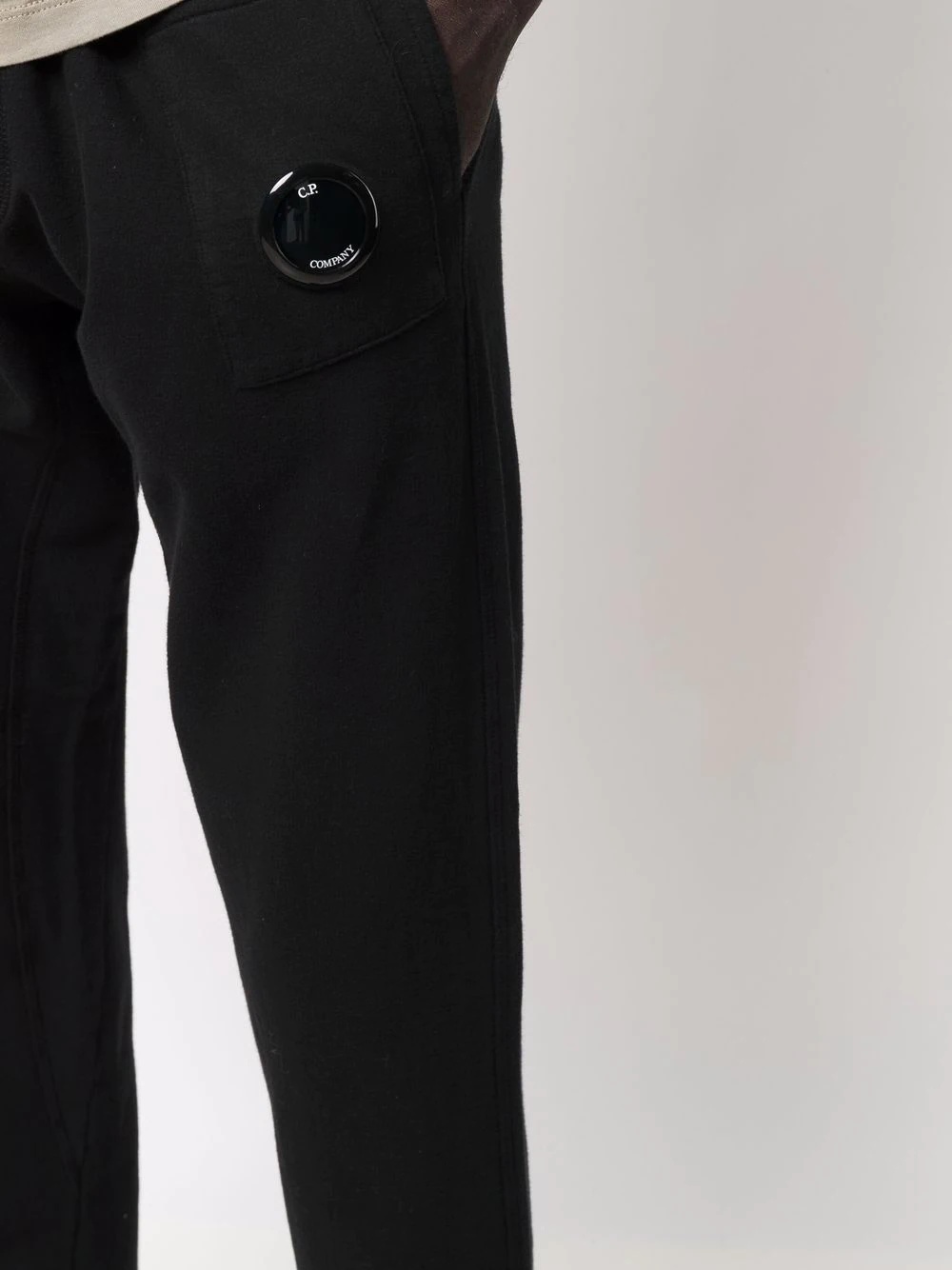 lens-detail cotton track trousers - 5