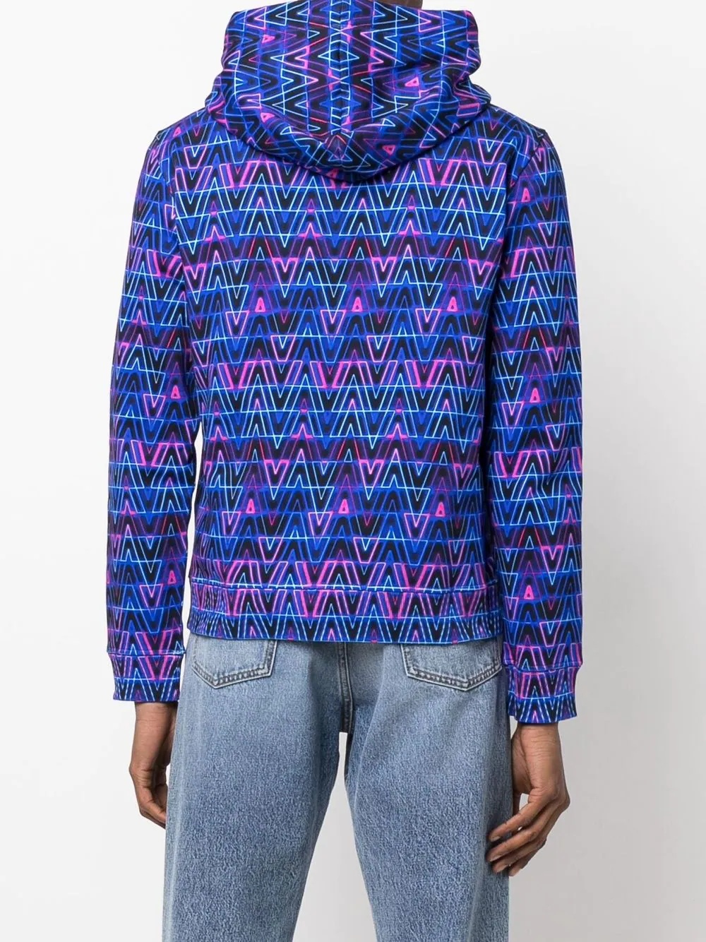 Optical Valentino print hoodie - 4