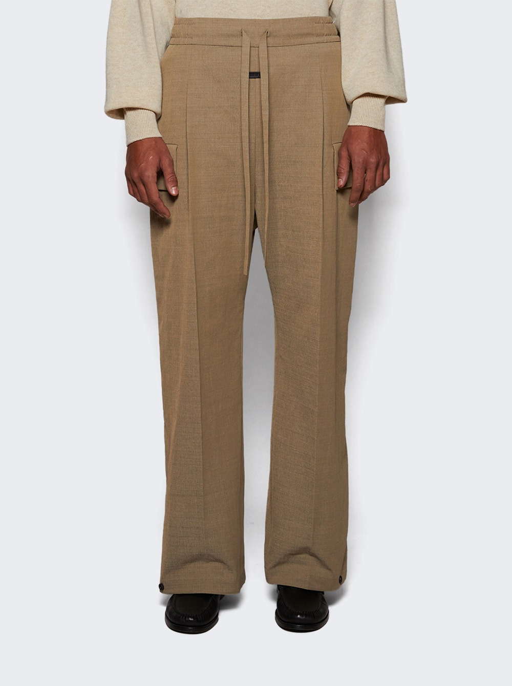 Wide Leg Cargo Pant Melange Beige - 2
