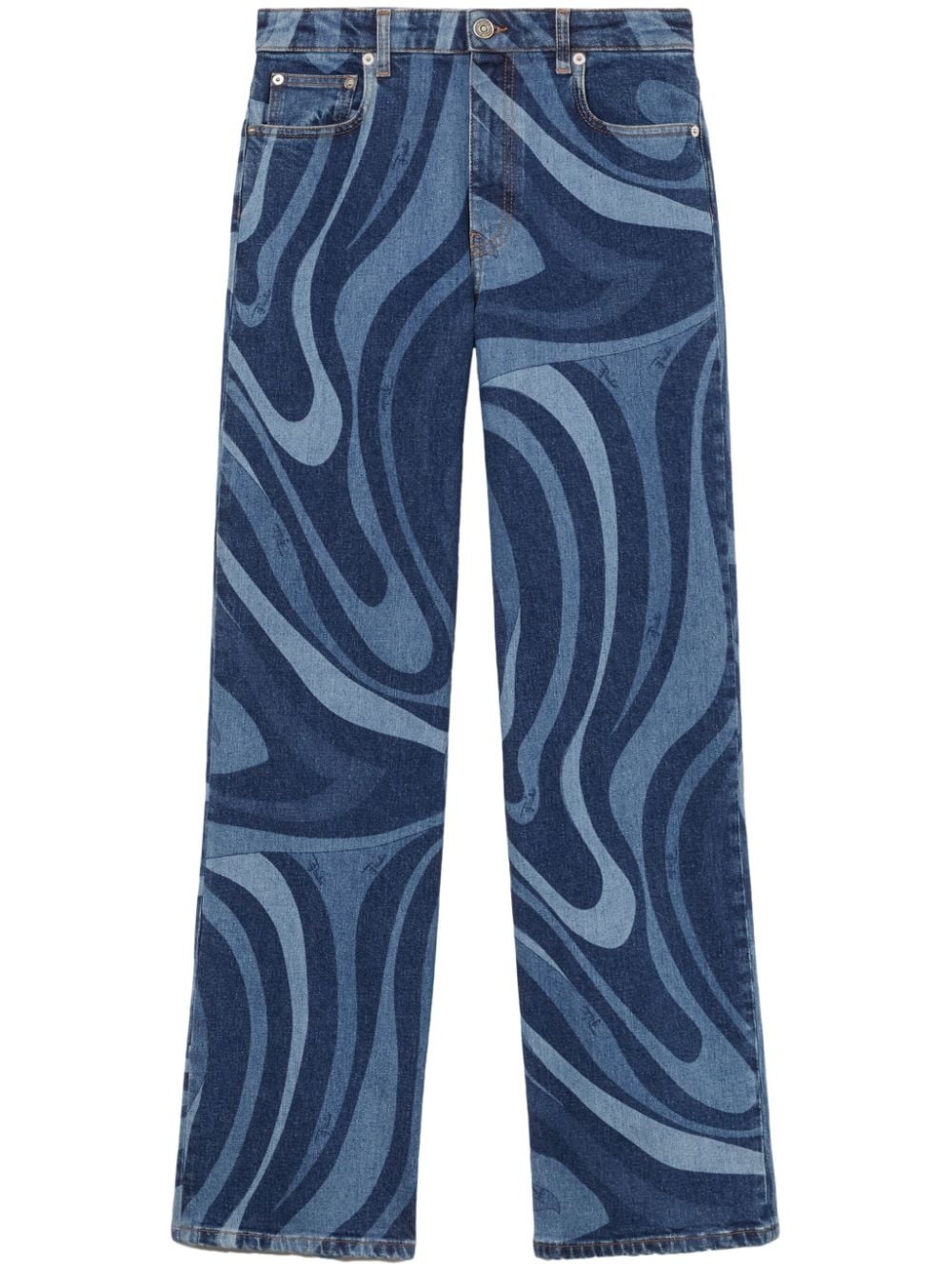 Marmo-print straight-leg jeans - 1