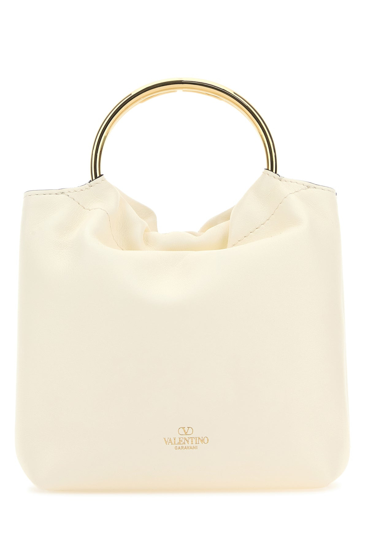 Ivory leather bucket bag - 3