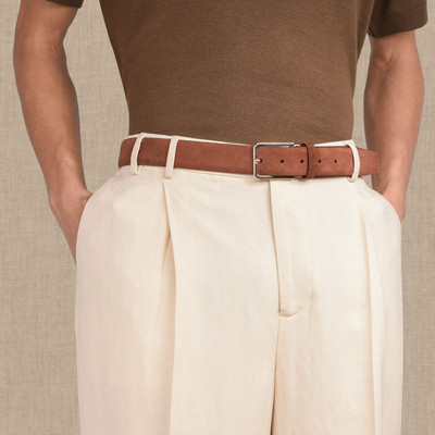 Santoni Men's brown suede adjustable belt outlook