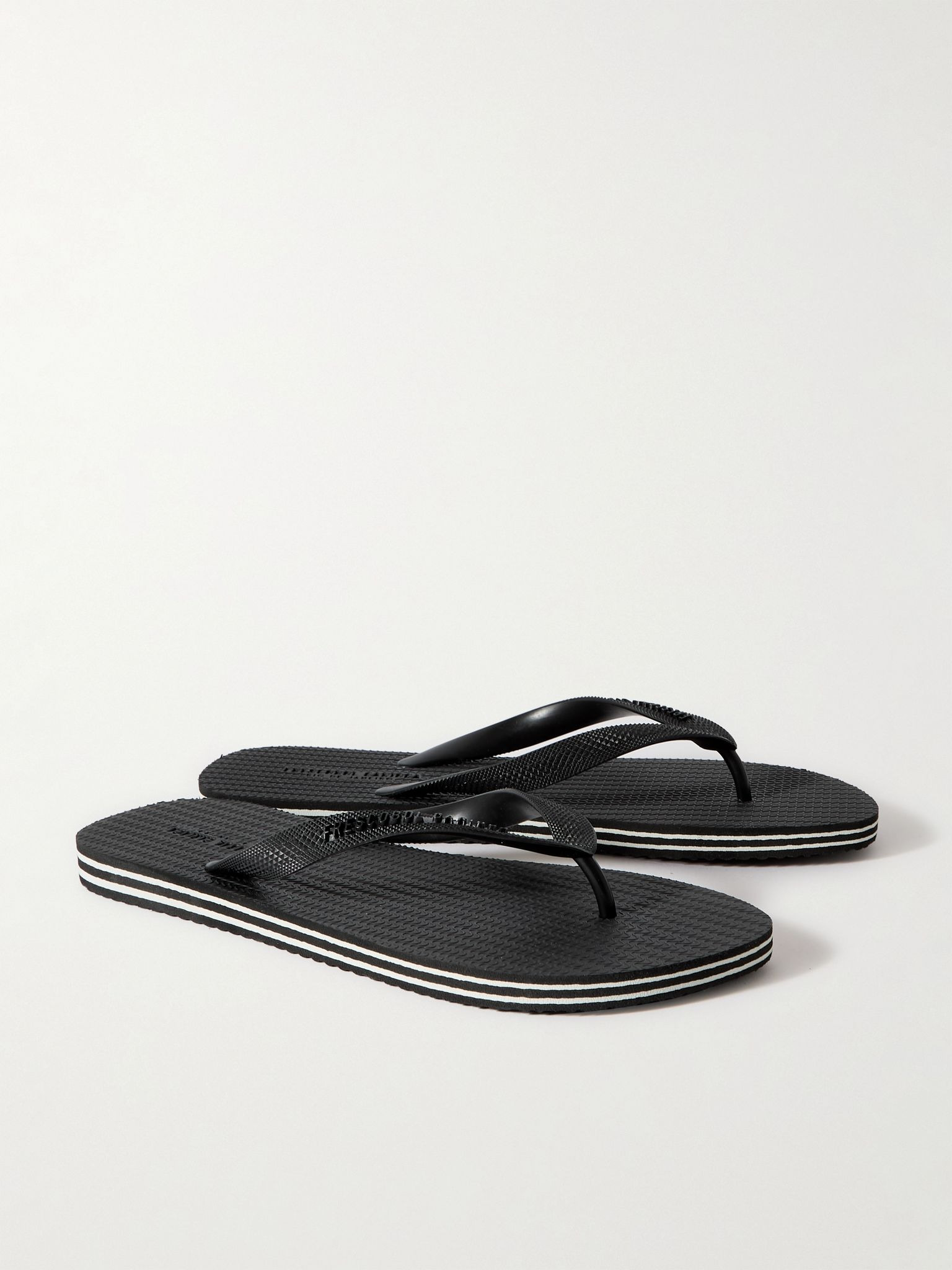 Fabio Logo-Embossed Rubber Flip Flops Black - 4