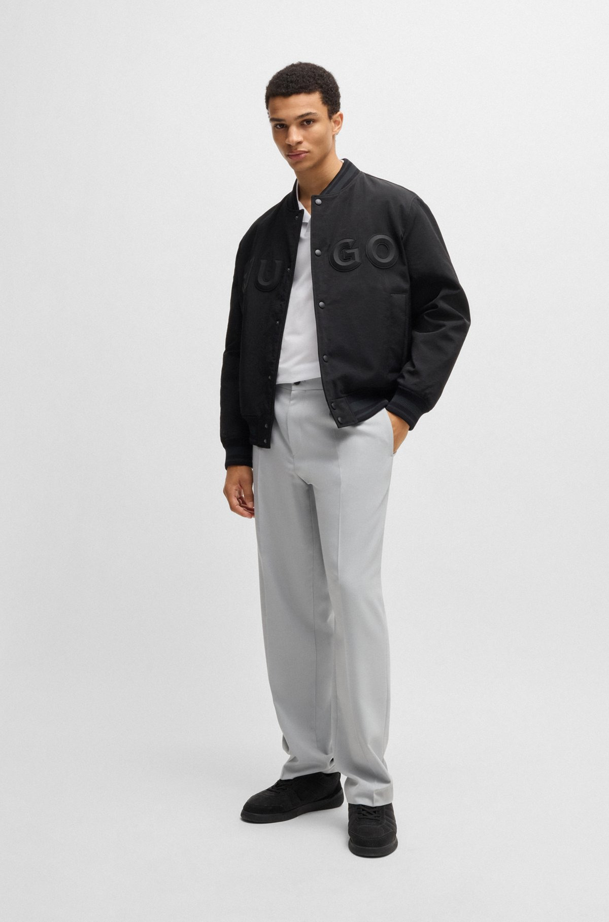 SLIM-FIT STRETCH-COTTON POLO SHIRT WITH JOHNNY COLLAR - 4