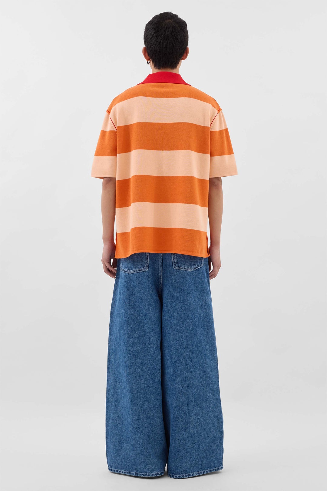 MAGLIAUNITA STRIPED POLO / orange & salmon pink - 4