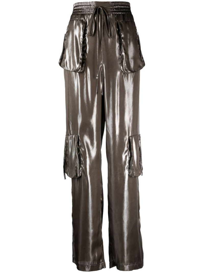 high-waisted high-shine trousers 1