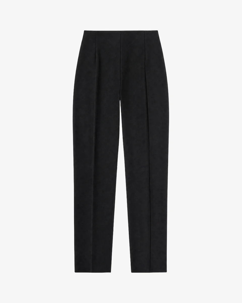 BLACK, FITTED TAILORED PANTS MADE OF A WOOL BLEND - 1