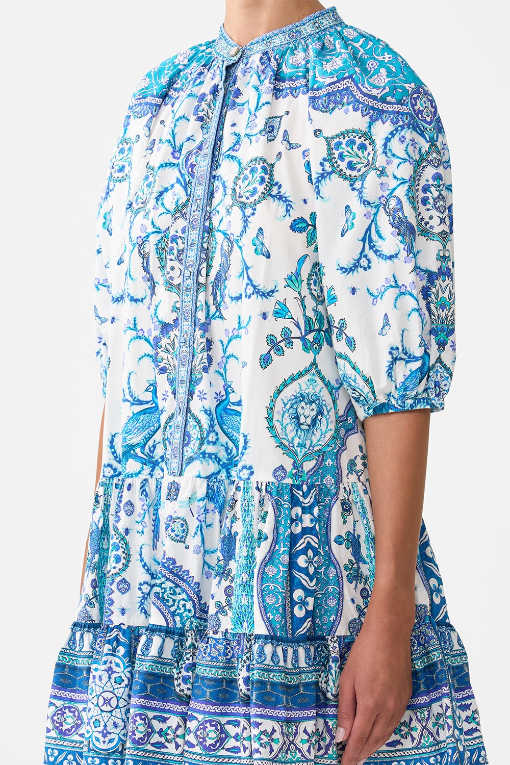PUFF SLEEVE SHIRT DRESS - 5