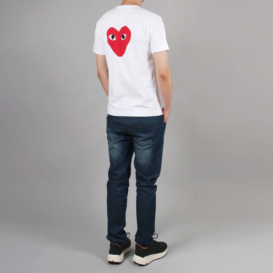 COMME des GARCONS PLAY Red Emblem No Eyes T-Shirt 'White' AZ-T222-051-1 - 4