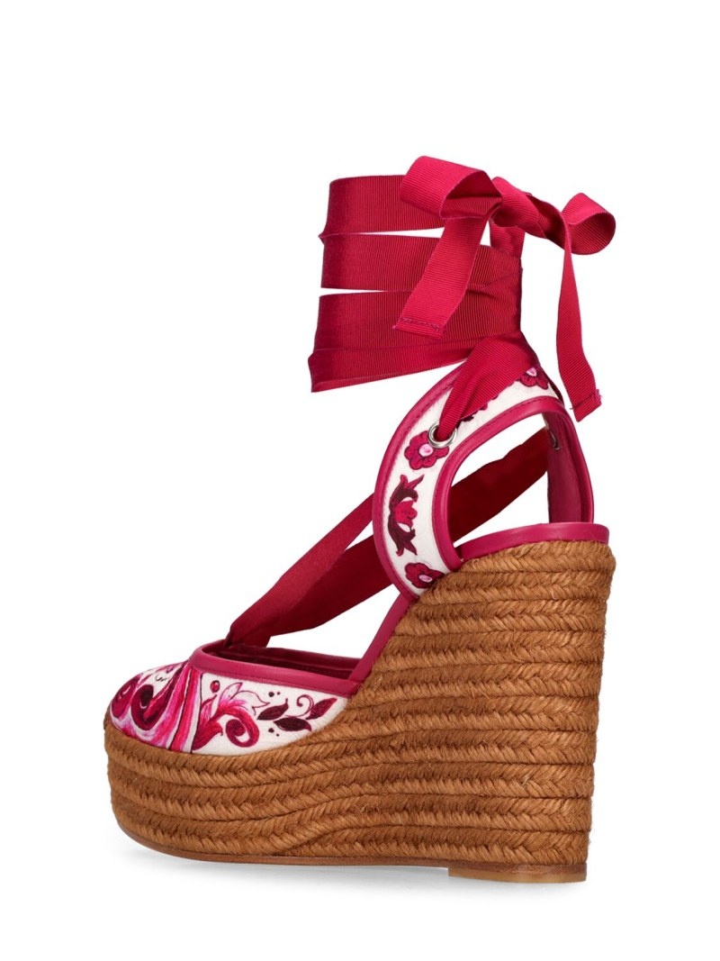 105mm Lola Maiolica print canvas wedges - 3