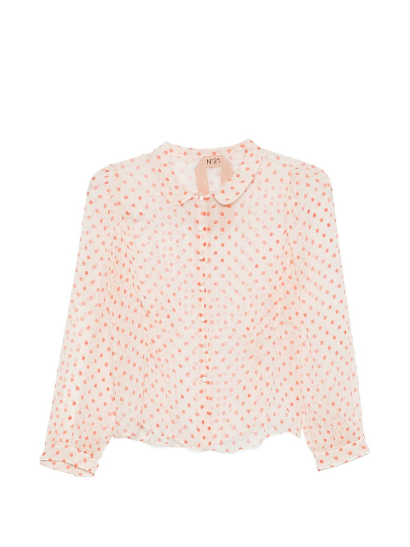 polka-dot sheer top 1