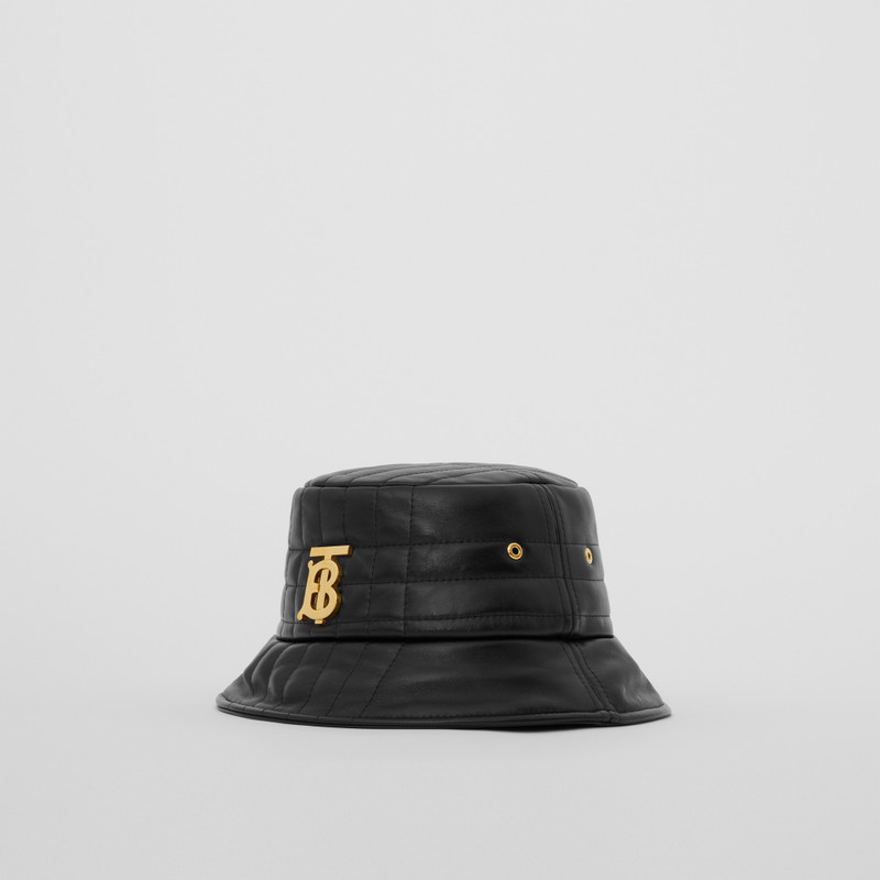 Monogram Motif Quilted Leather Bucket Hat 3