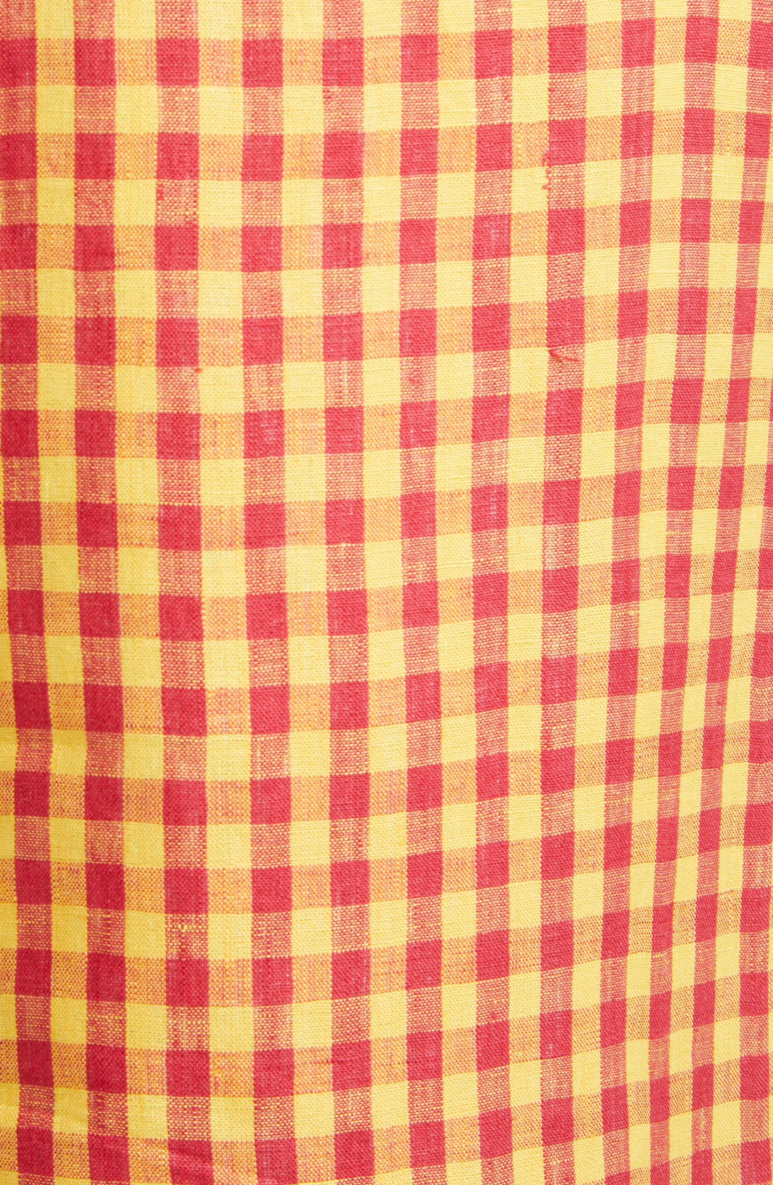 ZANKOV Luduvine Check Linen Maxi Skirt in Cherry/Yellow Multi at Nordstrom - 6