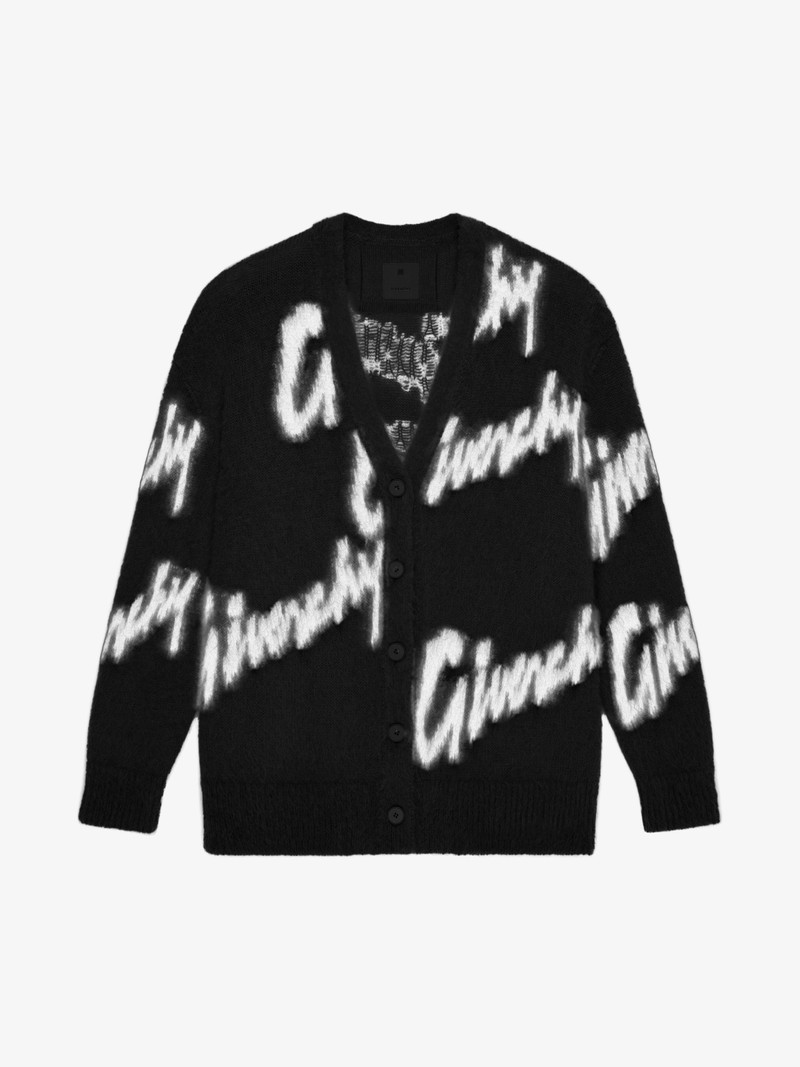 CARDIGAN IN ALL-OVER GIVENCHY INTARSIA MOHAIR AND WOOL 1