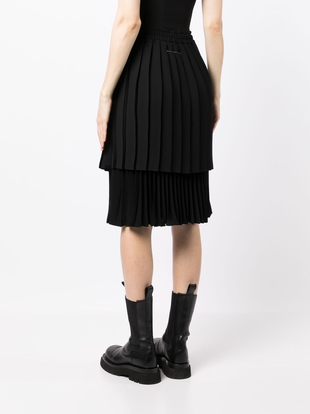 knee-length pleated skirt - 4